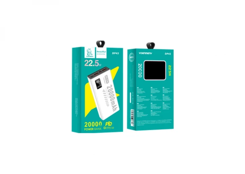 Power bank Denmen DP45 20000Mah Fast PD20W /QC3.0/ 2xTypeC/1xUSB-A Beli
