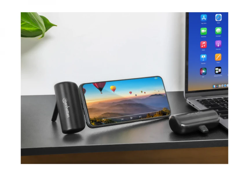 Powerbank Manhattan 1026336 5000mAh 10W/Black/USB-C