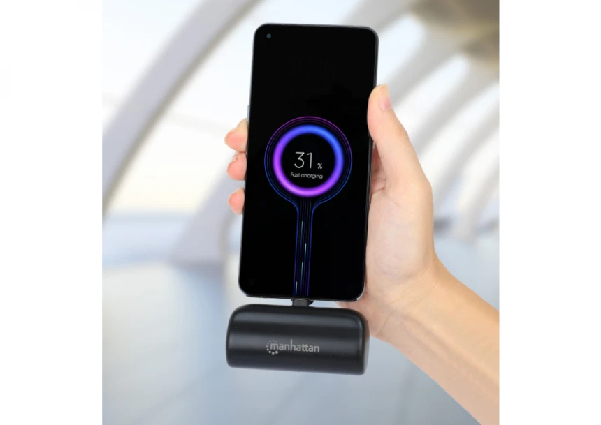 Powerbank Manhattan 1026336 5000mAh 10W/Black/USB-C