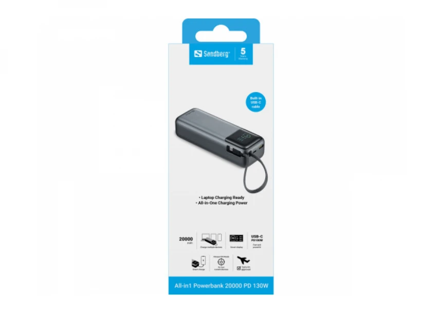 Powerbank Sandberg All in1 421-30 20000mAh PD130W