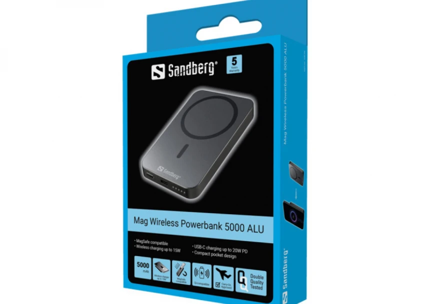 Powerbank Sandberg Mag 420-96 5000mAh Wireless ALU