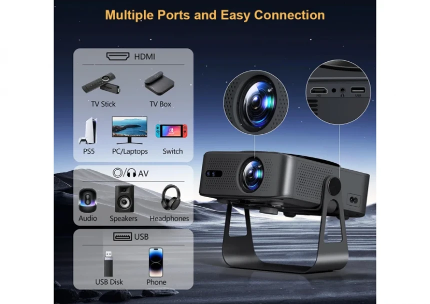 Projektor Zeus P7-Ultra FHD/LED LCD/7000LUM(400ANSI)/DuaWiFi/mirac/BT/HDMI/USB/zvuč/Android 12