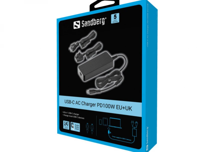 Punjač za laptop Sandberg USB-C AC PD100W 135-82