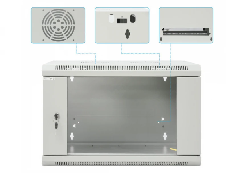 Rack orman Intellinet 711722 19"/6U 570x450x370/staklena vrata/bravica