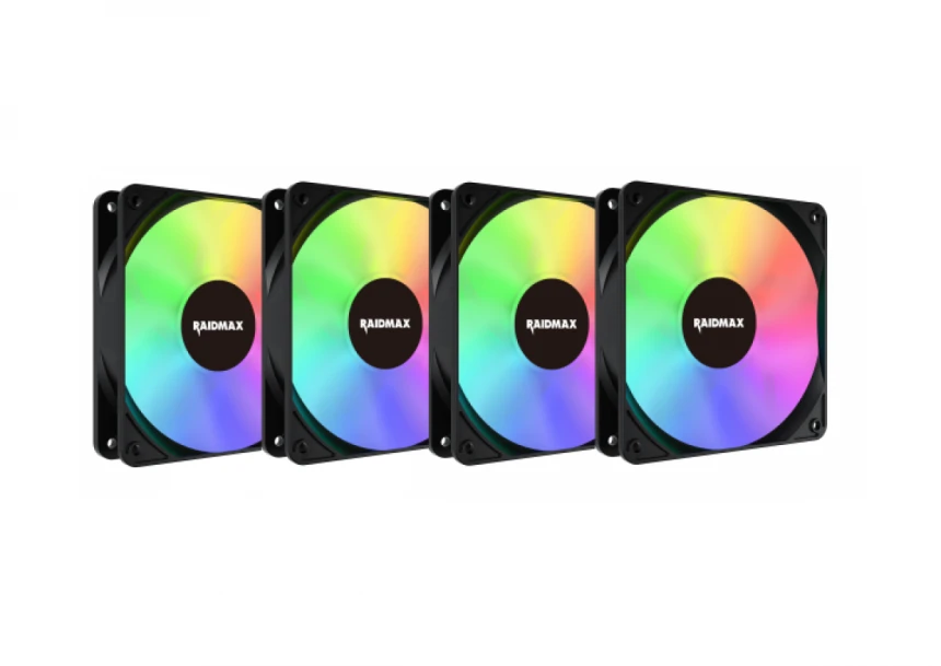 Raidmax 4x 120mm X-AIR ARGB fans Crni, NVX120FBDC4
