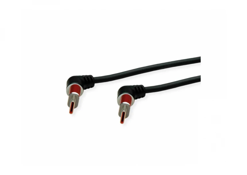 ROLINE 360° Rotation USB 2.0 Cable, Type C - C, M/M, 60W, Red Black, 2 m