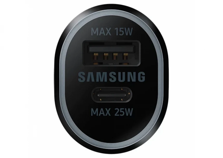 Samsung  auto punjač Type C 25W & Usb A 15W crna