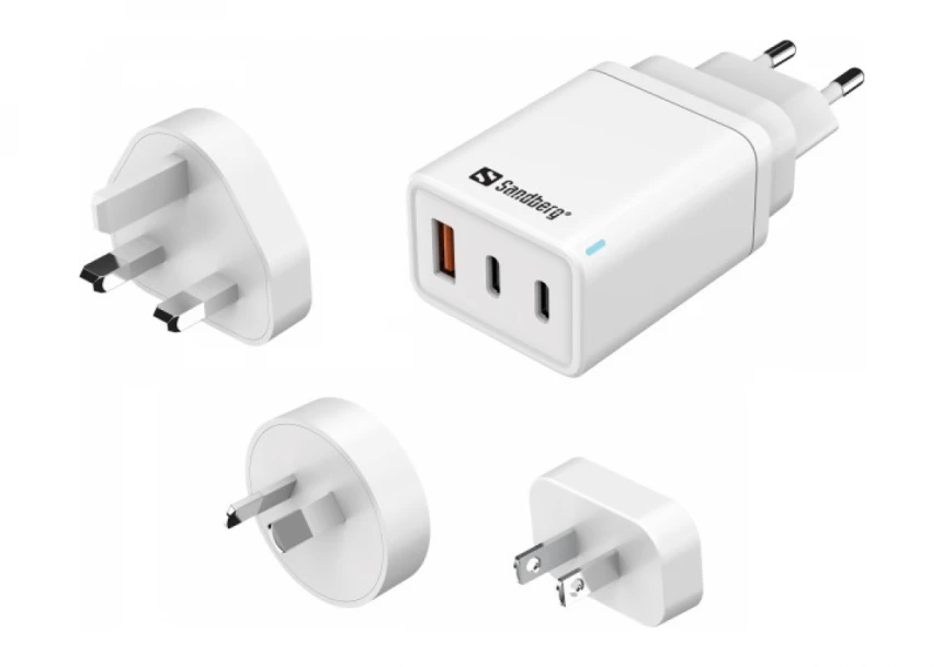 Sandberg 3in1 TravelCharger USB-C/A 65W ...
