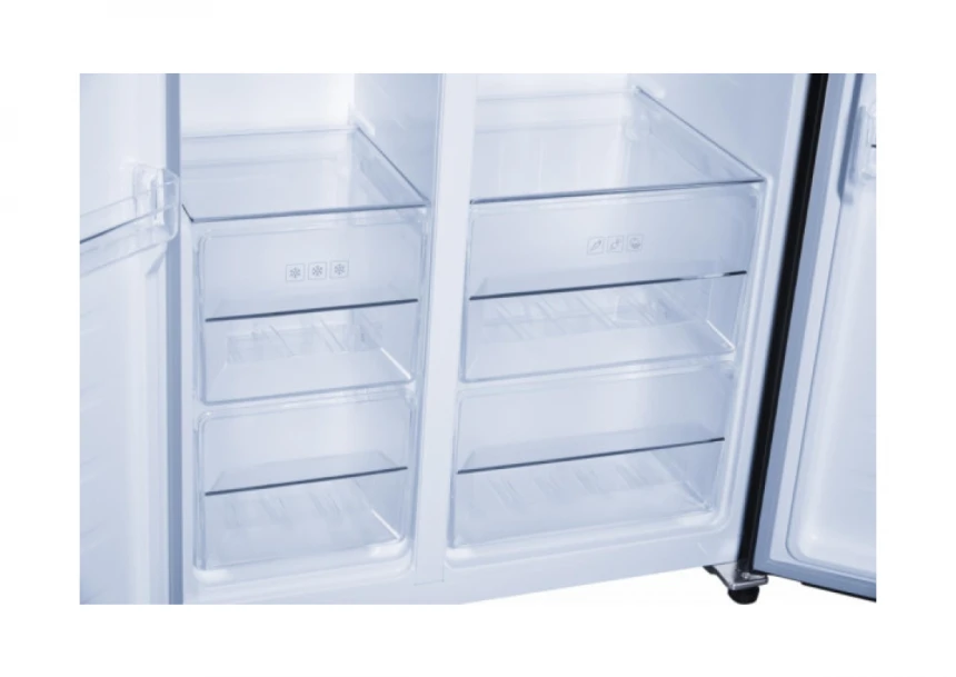 SBS frižider HEINNER HSBS-H442NFBKE++  442l/NoFrost/90x177/Inverter/crni