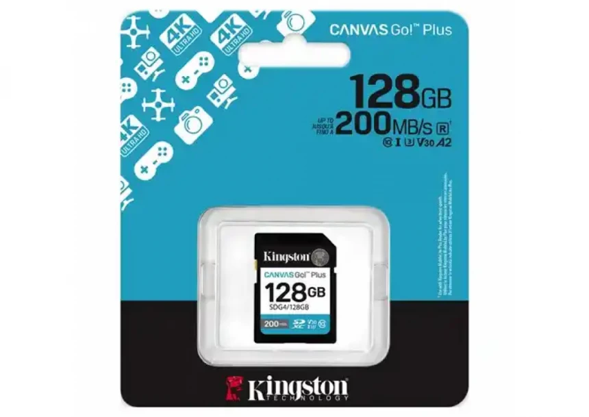 SD Card 128GB Kingston SDG4/128GB class 10 200Mbs/160MBs