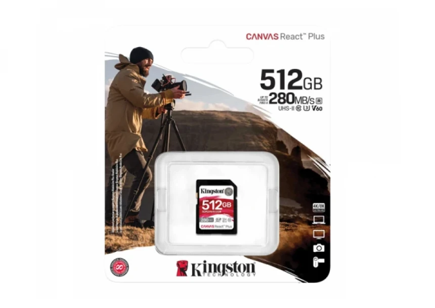 SD Card 512GB Kingston SDR2V6/512GB class 10 HD/2K/4K 280Mbs/150MBs