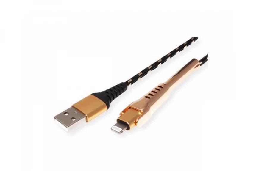 Secomp Roline GOLD Lightning to USB Cable for iPhone, iPod, iPad, with Smartphone support function, 1 m
