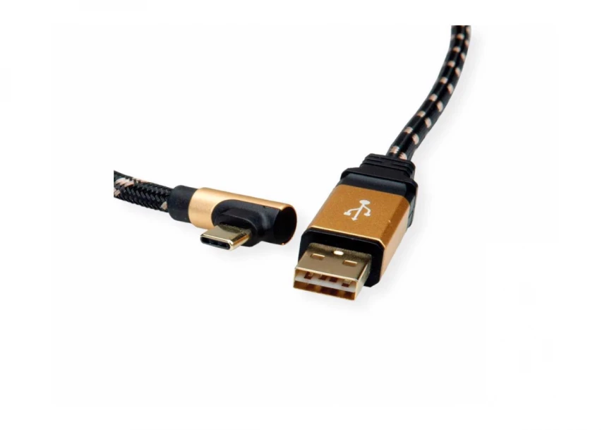 Secomp Roline Gold USB2.0 Reversibile type C - A, pod uglom 90, M/M 3.0m
