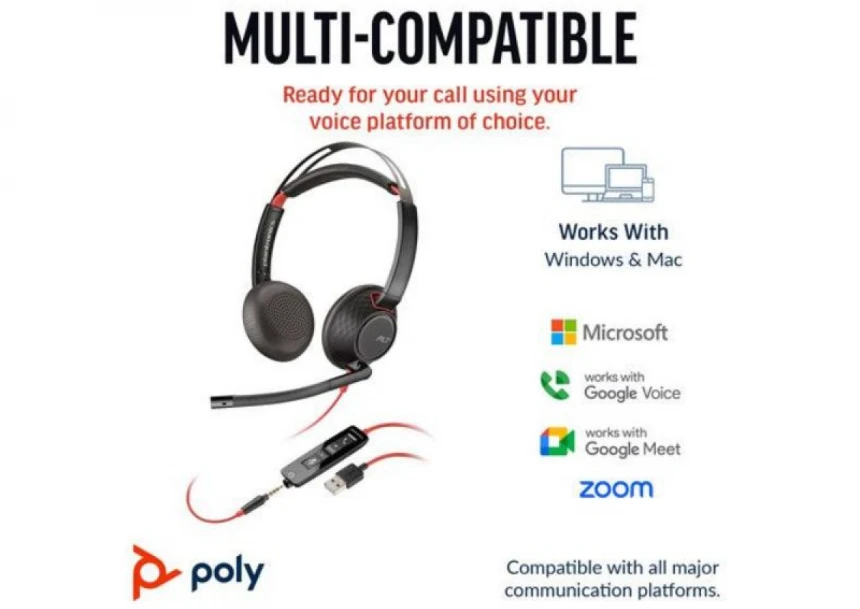 Slusalice Poly Blackwire 5220 Black 8X231A6