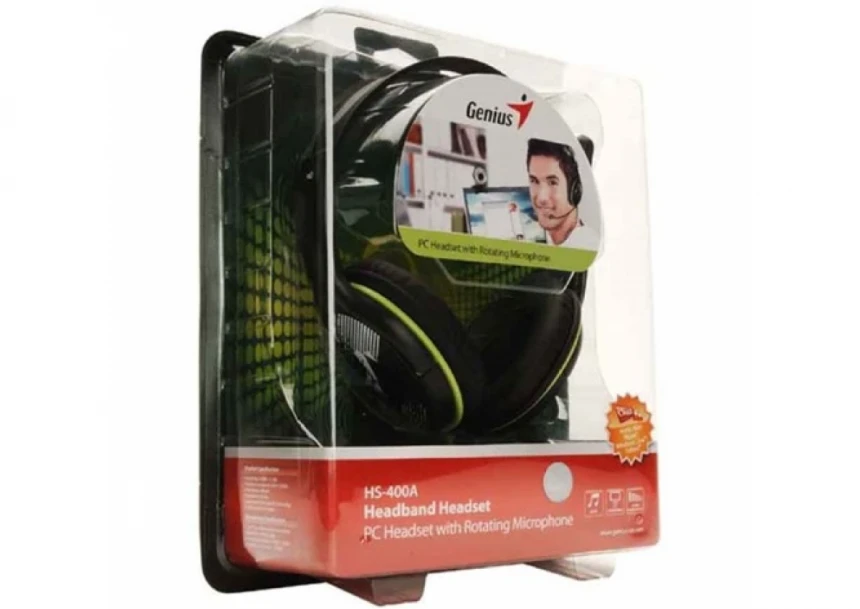 Slušalice sa mikrofonom Genius HS-400A + Single jack zelene
