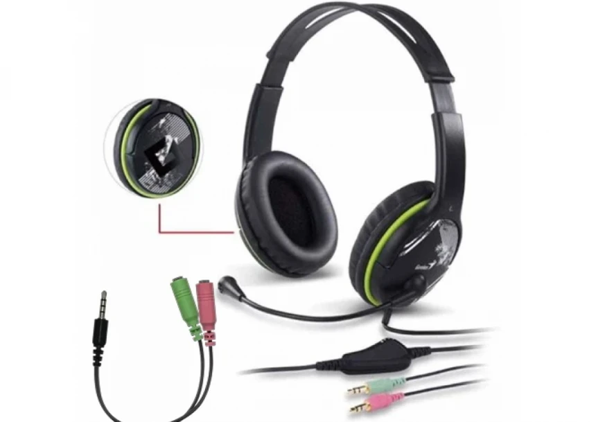 Slušalice sa mikrofonom Genius HS-400A + Single jack zelene