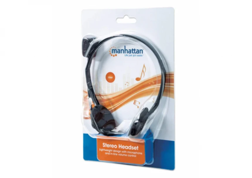 Slušalice sa mikrofonom Manhattan 164429. 2x3.5mm black