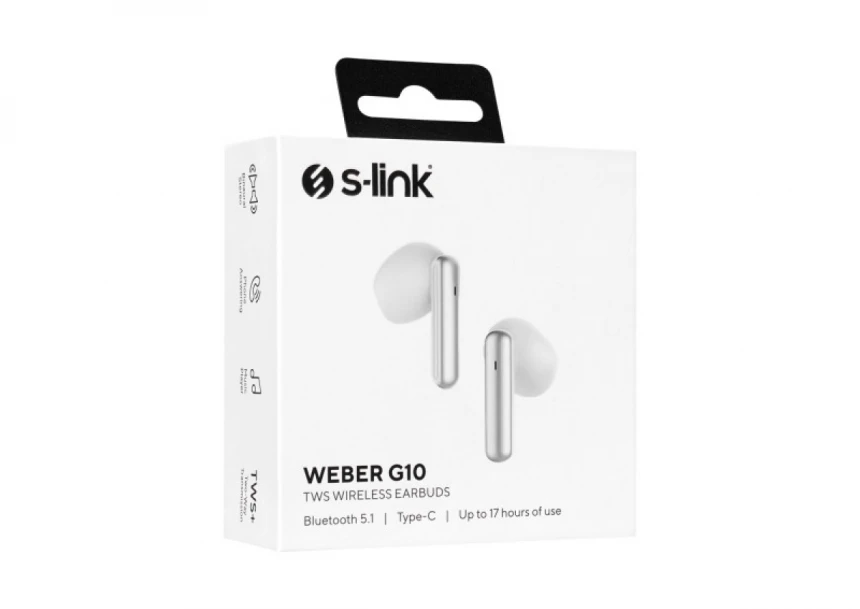 Slušalice sa mikrofonom S-Link Weber G10 TWS Bluetooth 5.1 bele