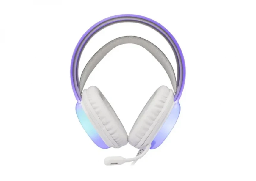 Slušalice sa mikrofonom White Shark PEACOCK 50mm/Multiplatform/RGB/Bela