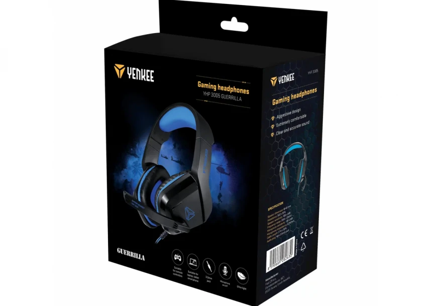 Slušalice sa mikrofonom YENKEE YHP 3005 3.5mm crno/plava