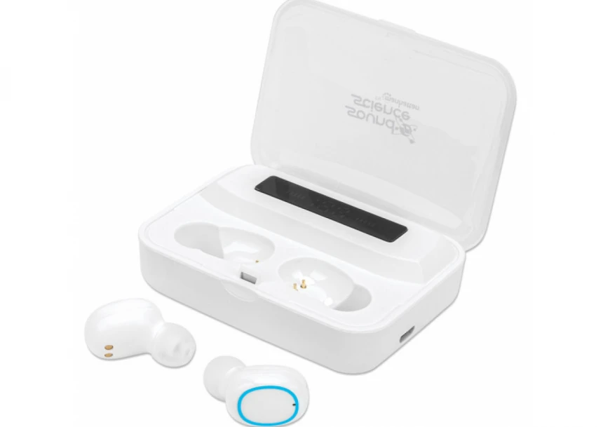 Slušalice TWS Manhattan 180399 Bluetooth 5.0 bele