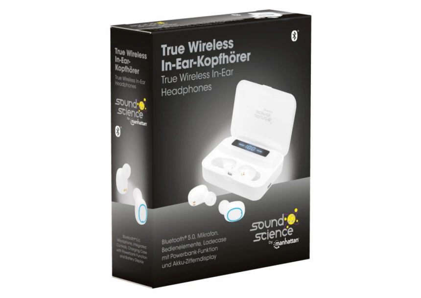 Slušalice TWS Manhattan 180399 Bluetooth 5.0 bele
