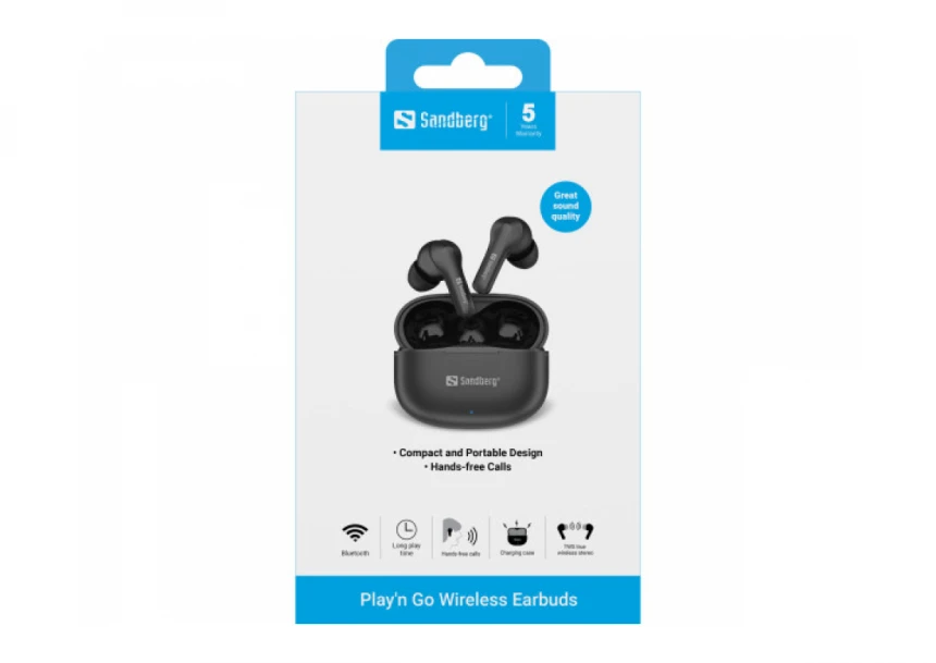 Slušalice TWS Sandberg Play N Go 126-51 Bluetooth/crne