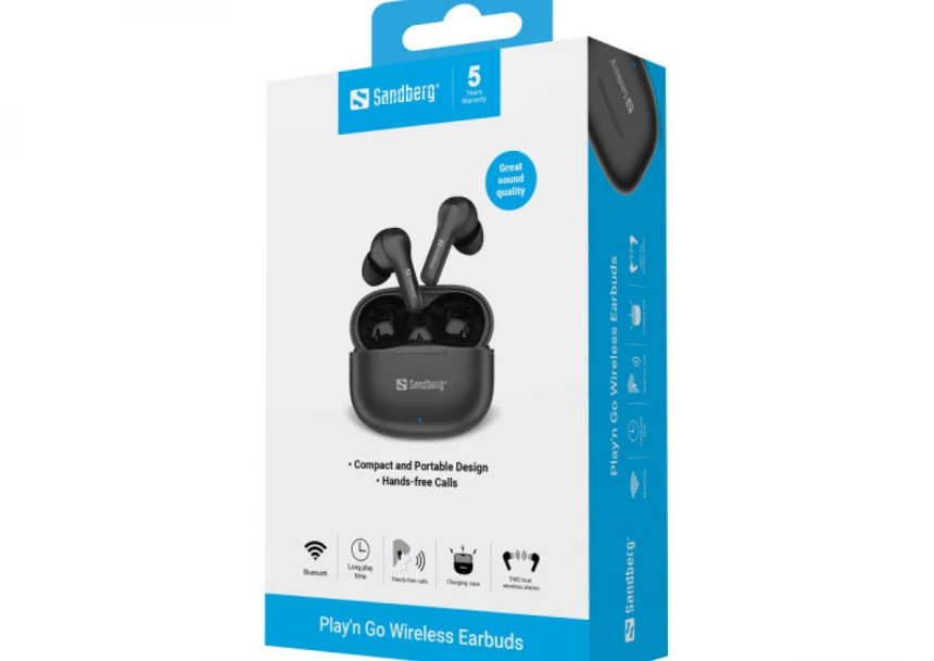 Slušalice TWS Sandberg Play N Go 126-51 Bluetooth/crne