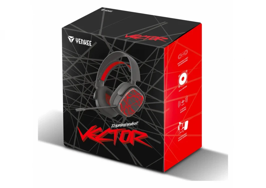 Slušalice YENKEE YHP 3040 VECTOR crno/crvena