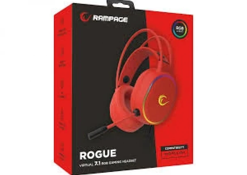 Slušalice žične gaming Rampage ROGUE RGB crvene 35132