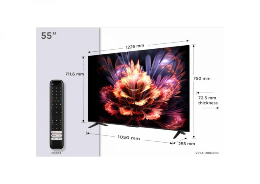 SMART LED TV 55 TCL 55V6C 3840x2160/4K/UHD/DVB-T2/C/S2/Google TV