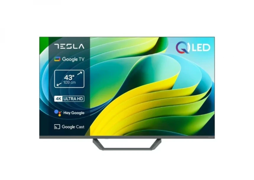 SMART QLED TV 43 Tesla Q43E655GUS 3840x2160/4K/DVB-T2/Bluetooth/WiFi/Frameless/GoogleTV