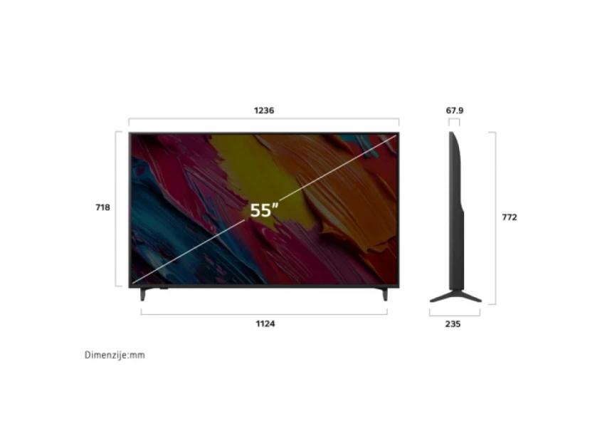 SMART QNED TV 55 LG 55QNED70A6A 3840x2160/UHD/4K/DVB-T2/C/S2
