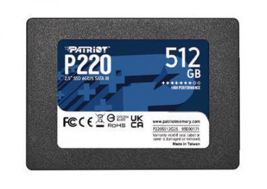 SSD 2.5" SATA 3 512GB Patriot P220 550MB...