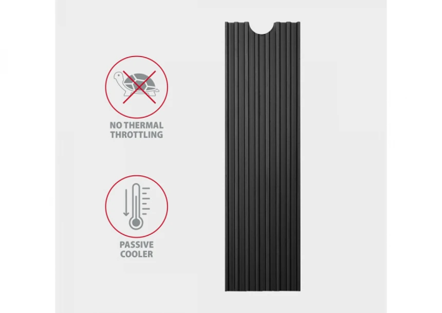 SSD M.2 Hladnjak AXAGON CLR-M2L6 passiv M.2-SSD-2280 6 mm, Crni