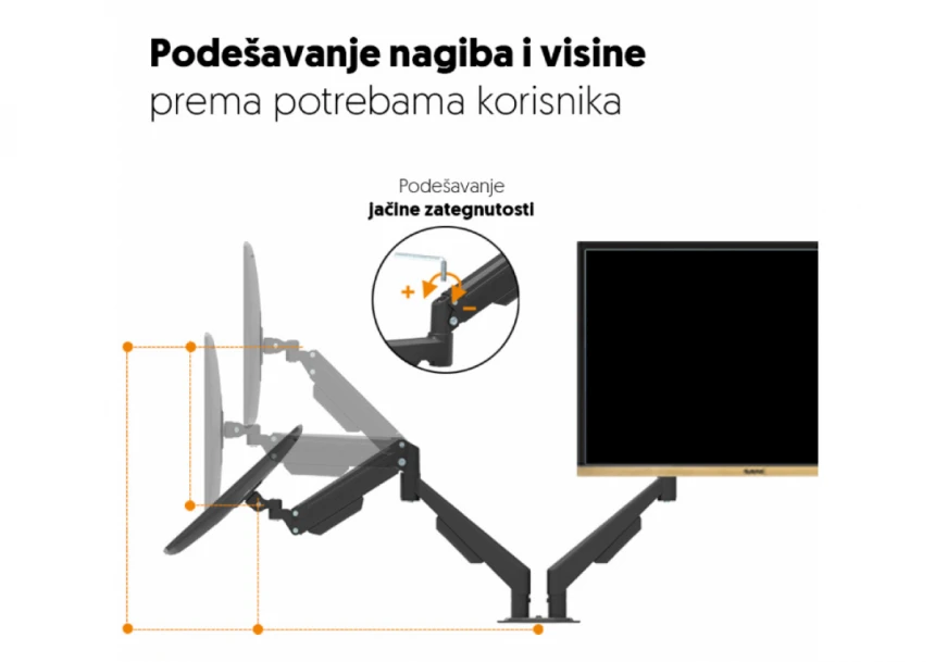 Stoni nosač za dva monitora 17" do 32" MH311D