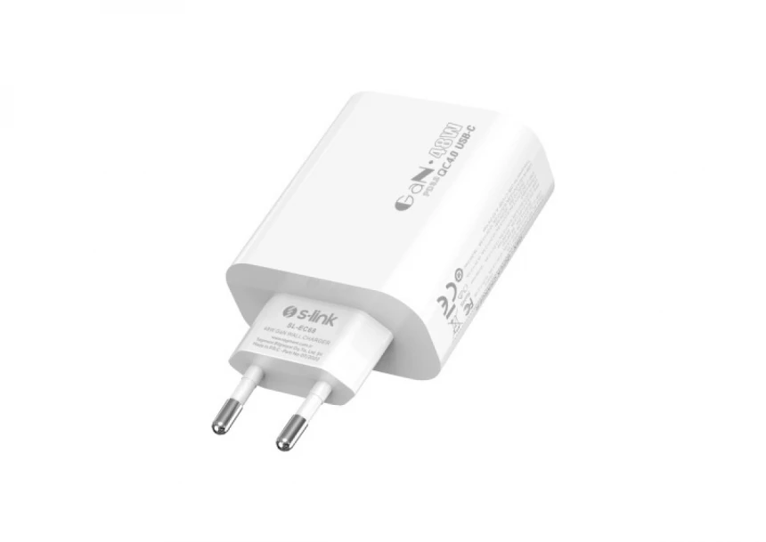 Strujni adapter S-link SL-EC68 45W PD30W/QC 18W USB-A/USB-C Brzo punjenje