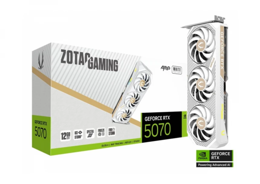SVGA Zotac RTX 5070 AMP Gaming White Edition 12GB GDDR7 192bit, ZT-B50700FQ-10P