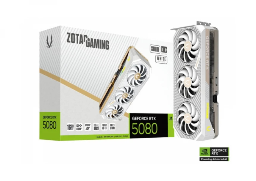 SVGA Zotac RTX 5080 SOLID OC White Edition 16GB GDDR7, ZT-B50800Q-10P