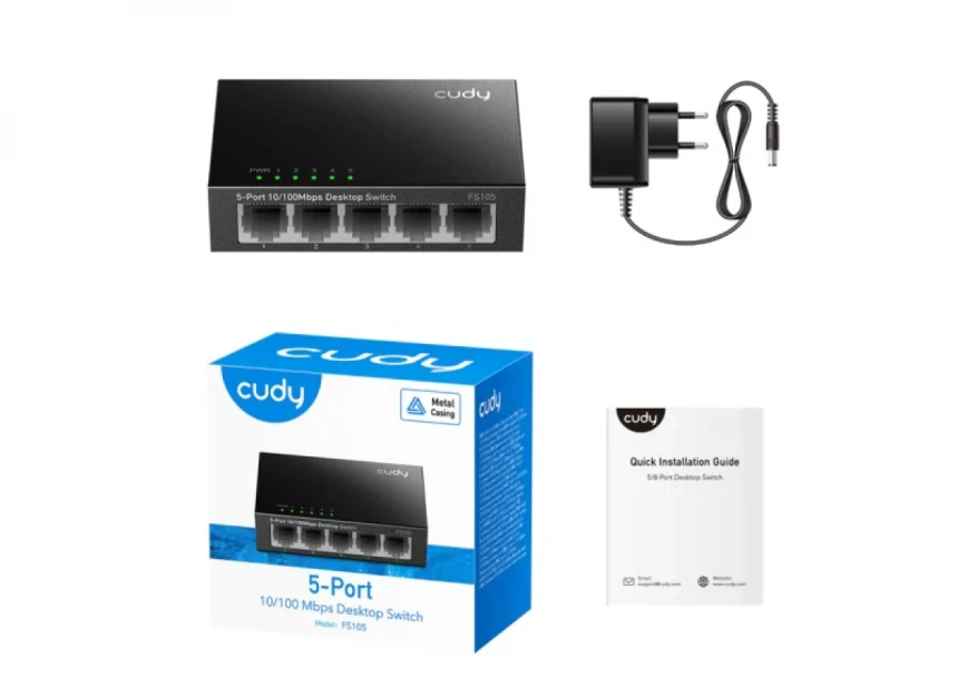 Svič 10/100 5-port Cudy FS105/Metalno kućište