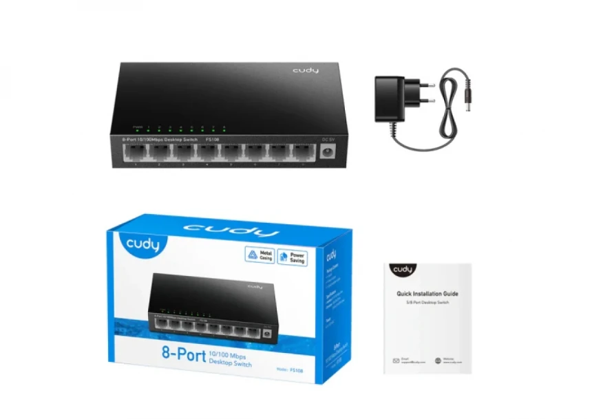 Svič 10/100 8-port Cudy FS108/ Metalno kučište