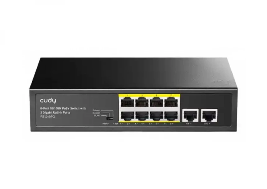 Svič 10/100 8+2-port PoE + 1Gbps RJ45 Cu...