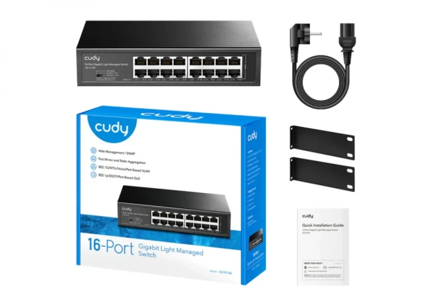 Svič 10/100/1000 16-port Cudy GS1016E Light Managed