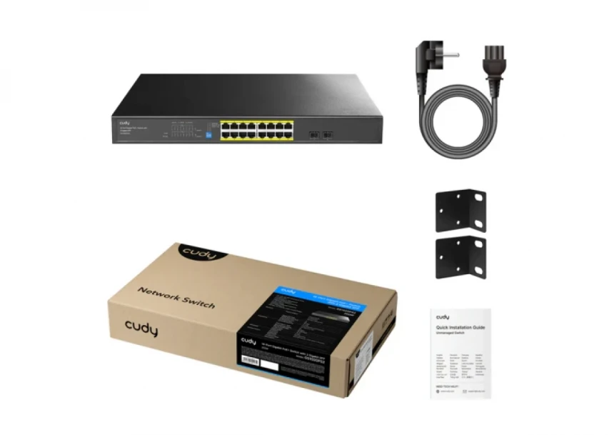 Svič 10/100/1000 16-port Cudy GS1020PS2 PoE+ sa 2x SFP porta 200W