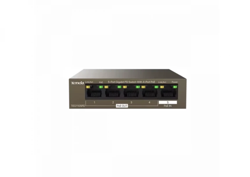 Svič 10/100/1000 5-Port PSE i PD Tenda T...