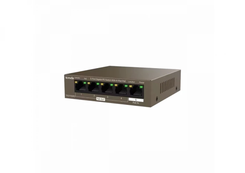 Svič 10/100/1000 5-Port PSE i PD Tenda TEG1105PD/4-Port PoE OUT/1-Port PoE IN
