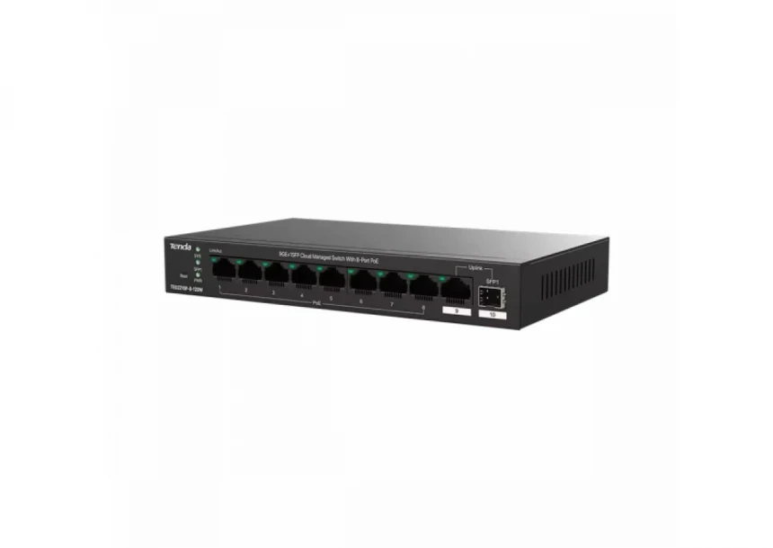 Svič 10/100/1000 9-port + 1SFP Tenda TEG2210P-8-120W/8-Port PoE