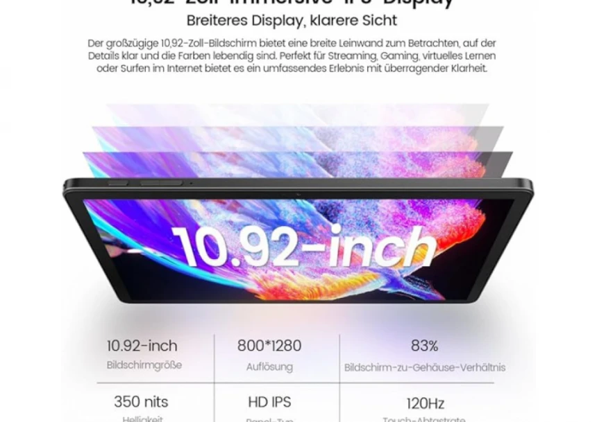 Tablet OSCAL Pad 90 LTE 10.92 HD+IPS/T606 OC/8GB/128GB/7700mAh/8+13MP/Android