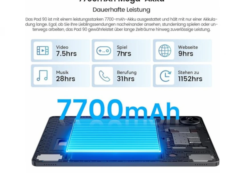 Tablet OSCAL Pad 90 LTE 10.92 HD+IPS/T606 OC/8GB/128GB/7700mAh/8+13MP/Android