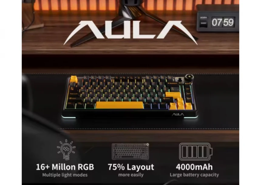 Tastatura AULA AU75 mehanicka Black/Orange